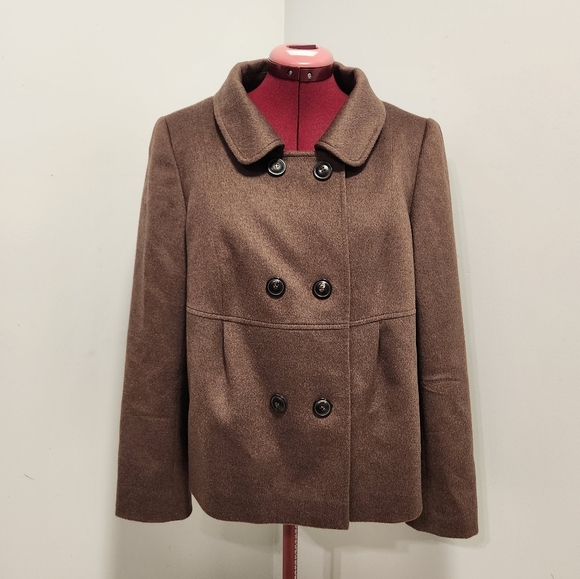 Escada Jackets & Blazers - Escada Angora/wool/camel Blend Pea Coat
